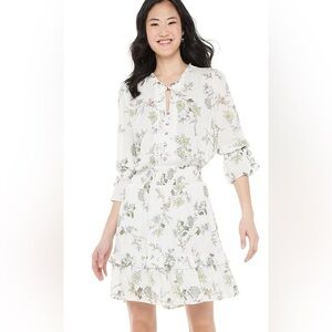 American Rag Cie Womens Floral Ruffle Dress Medium Boho Prairie Peasant Lace